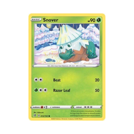 Pokemon TCG Snover C Rebel Clash (English Ver.)