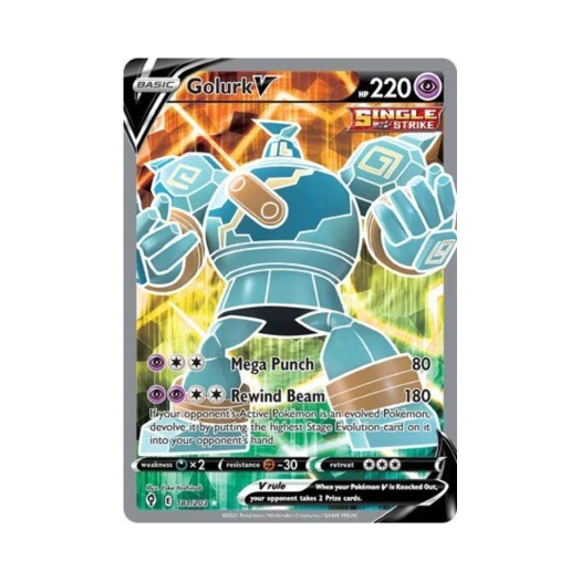 포켓몬 TCG 골루그 V RU 이볼빙 스카이즈 (영문판)