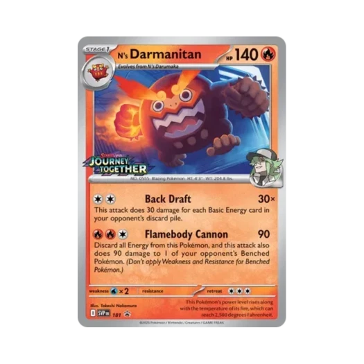 포켓몬 TCG N의 불비달마 P 스칼렛 & 바이올렛 프로모 카드 (영문판)