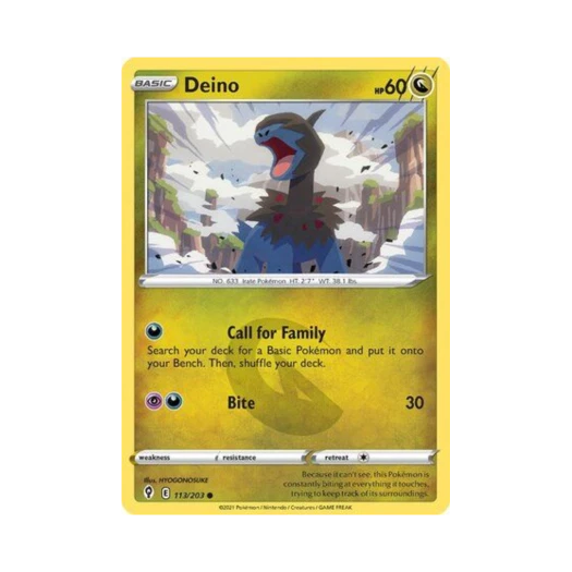 Pokemon TCG Deino C Evolving Skies (English Ver.)