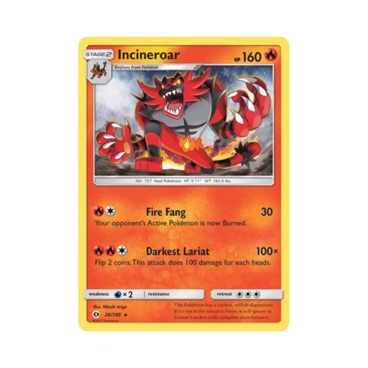 포켓몬 TCG 어흥염 R 썬 & 문 (영문판)