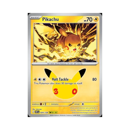 Pokemon TCG Pikachu 02/30 30th Celebration (English Ver.)