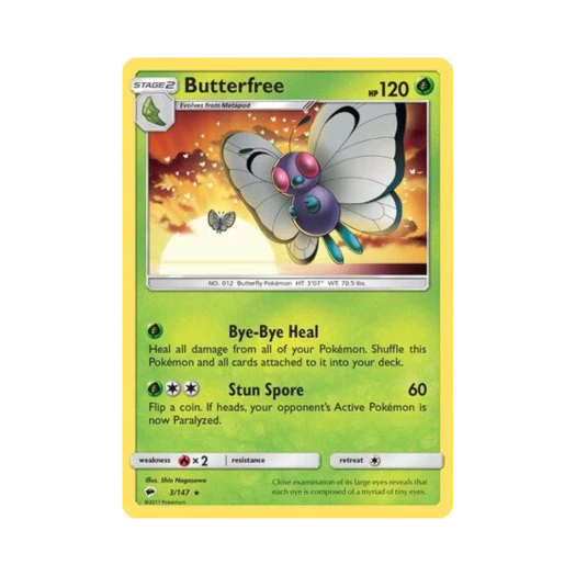 Pokemon TCG Butterfree R Burning Shadows (English Ver.)