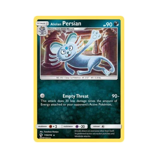 포켓몬 TCG 알로라 페르시온 R 로스트 썬더 (영문판)