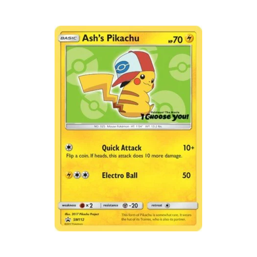 Pokemon TCG Ash's Pikachu P Sun & Moon Promos (English Ver.)