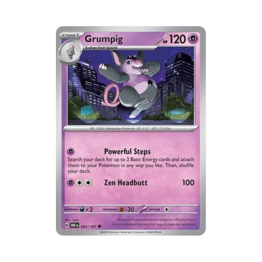 Pokemon TCG Grumpig U Obsidian Flames (English Ver.)