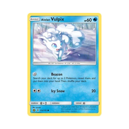 포켓몬 TCG 알로라 식스테일 C 옐로우 A 얼터네이트 (영문판)