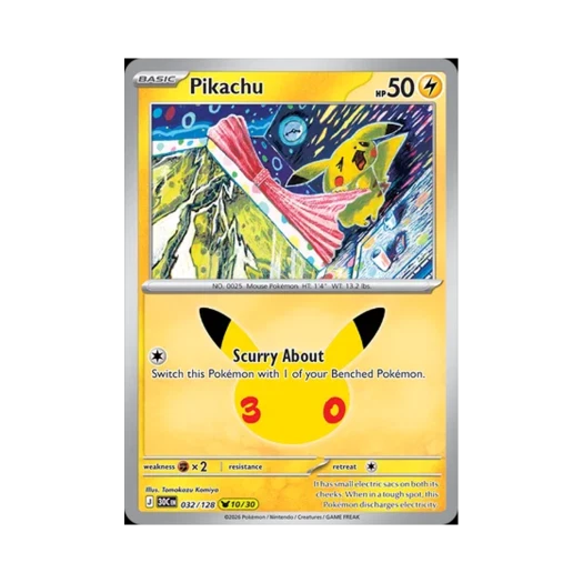 Pokemon TCG Pikachu 10/30 30th Celebration (English Ver.)