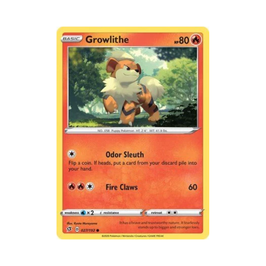 Pokemon TCG Growlithe C Rebel Clash (English Ver.)