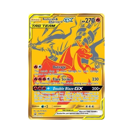 Pokemon TCG Reshiram & Charizard GX Jumbo P Sun & Moon Promos (English Ver.)