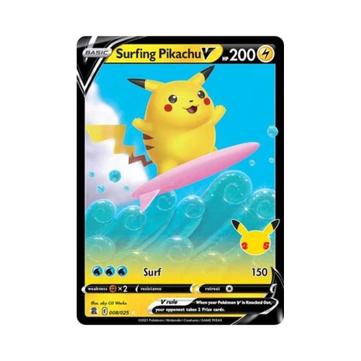Pokemon TCG Surfing Pikachu V HRV Celebrations (English Ver.)