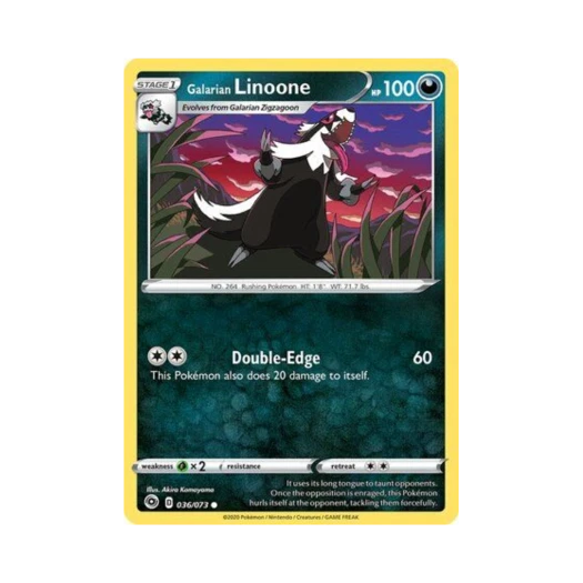 Pokemon TCG Galarian Linoone C Champion's Path (English Ver.)