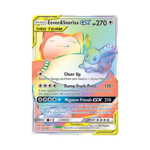 포켓몬 TCG 이브이 & 잠만보 GX RR 팀업 (영문판)