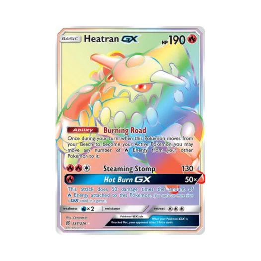 Pokemon TCG Heatran GX RR Unified Minds (English Ver.)
