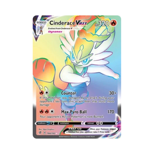 Pokemon TCG Cinderace VMAX RR Rebel Clash (English Ver.)