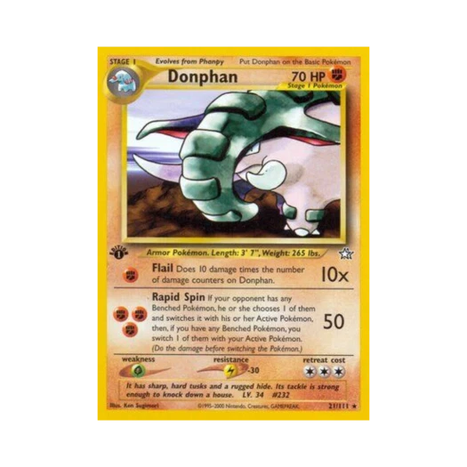Pokemon TCG Donphan R Neo Genesis (English Ver.)