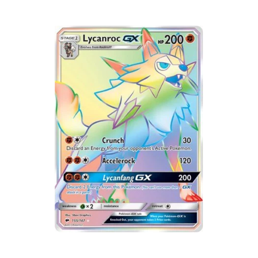 포켓몬 TCG 루가루암 GX RR 버닝 쉐도우 (영문판)
