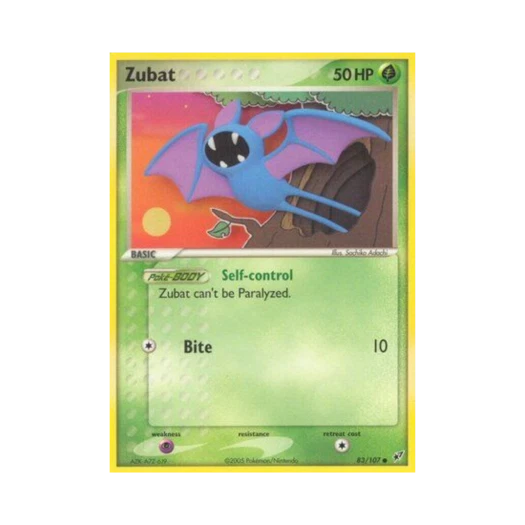 포켓몬 TCG 주뱃 C EX 테오키스 (영문판)