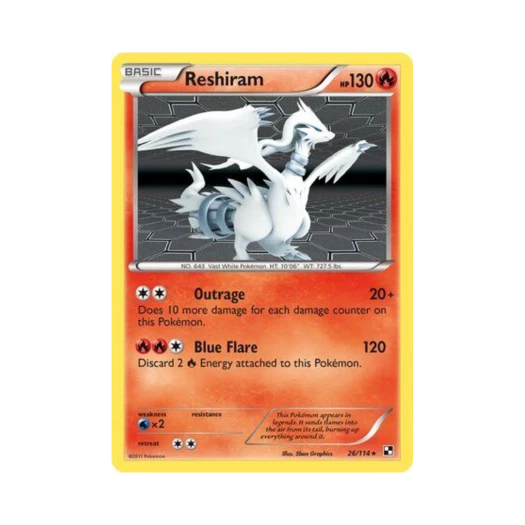 포켓몬 TCG 레시라무 RH 블랙 & 화이트 (영문판)