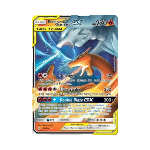 포켓몬 TCG 레시라무 & 리자몽 GX RHG 언브로큰 본즈 (영문판)