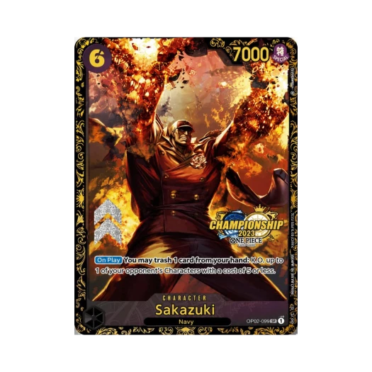 원피스 TCG 사카즈키 SR-P OP02-099 프로모션 카드 챔피언쉽 2023 기프트 (영문판)