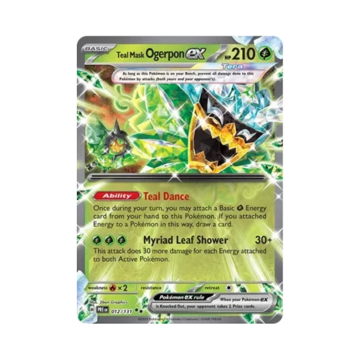 포켓몬 TCG 오거폰 벽록의 가면 ex DR 프리즈매틱 에볼루션즈 (영문판)