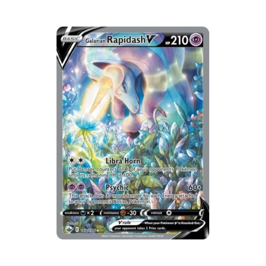 Pokemon TCG Galarian Rapidash V RU Chilling Reign (English Ver.)