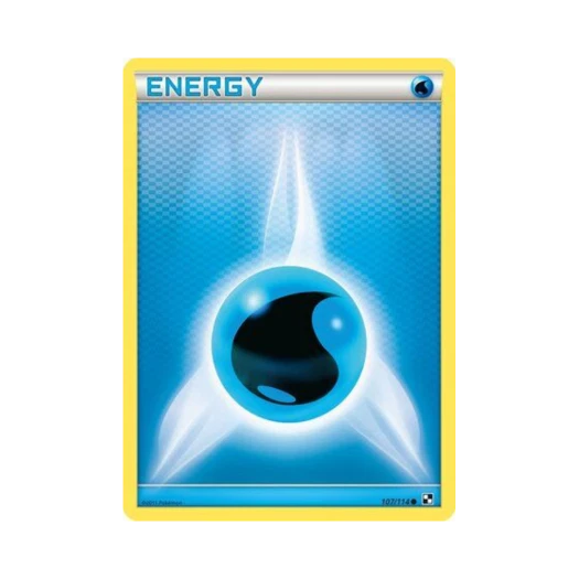 포켓몬 TCG 기본 물 에너지 C 블랙 & 화이트 (영문판)