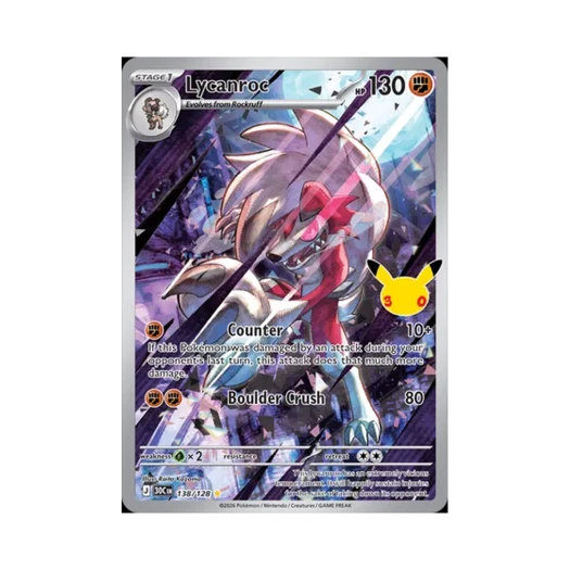 Pokemon TCG Lycanroc AR 30th Celebration (English Ver.)