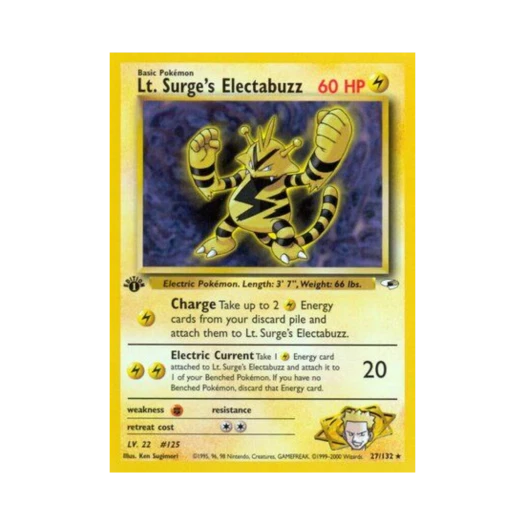 Pokemon TCG Lt. Surge's Electabuzz R Gym Heroes (English Ver.)