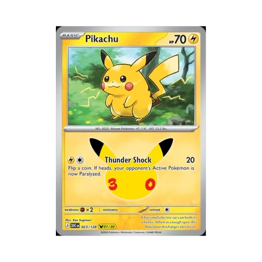 Pokemon TCG Pikachu 01/30 30th Celebration (English Ver.)