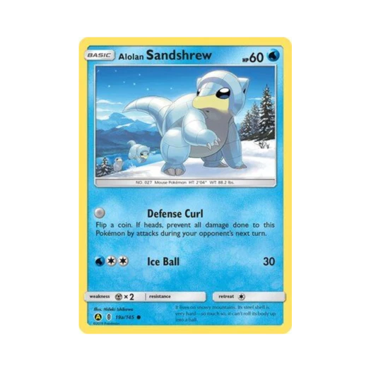 Pokemon TCG Alolan Sandshrew C Yellow A Alternate (English Ver.)