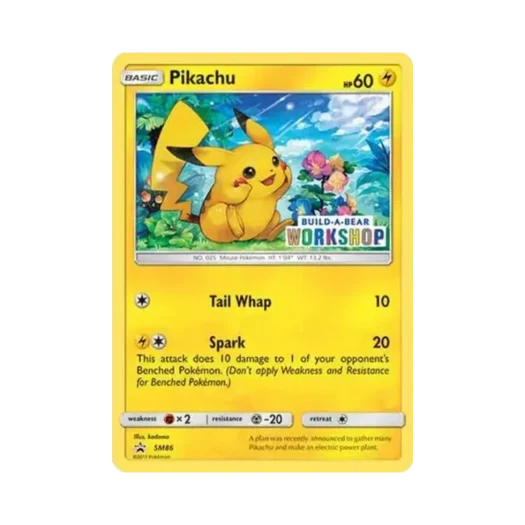 포켓몬 TCG 피카츄 P 빌드어베어 워크숍 한정 프로모 카드 (영문판)