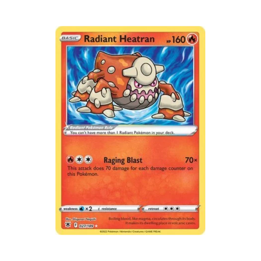 Pokemon TCG Radiant Heatran RR Astral Radiance (English Ver.)