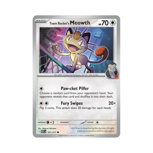 포켓몬 TCG 로켓단의 나옹 C 메가 에볼루션 어센드 히어로즈 (영문판)